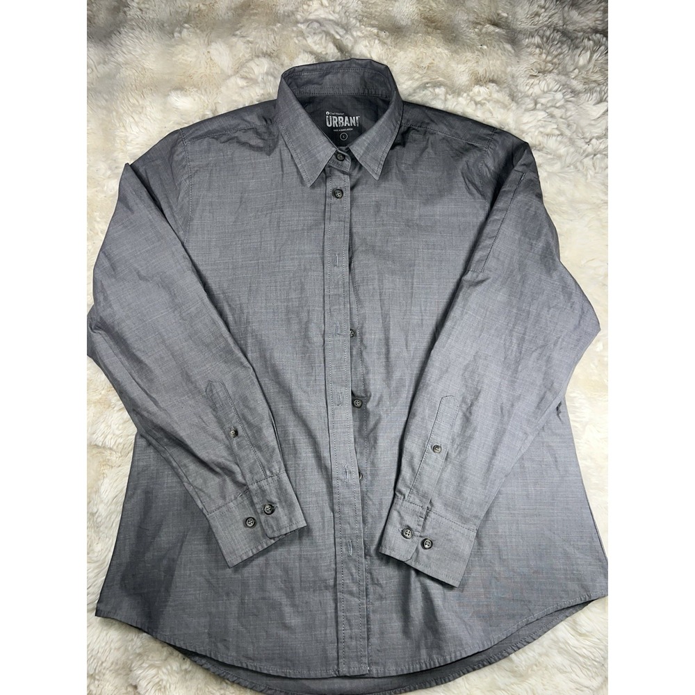 Chef Works Urban Collection Mens Long Sleeve Button Up Shirt Gray Size Large⁠ A5